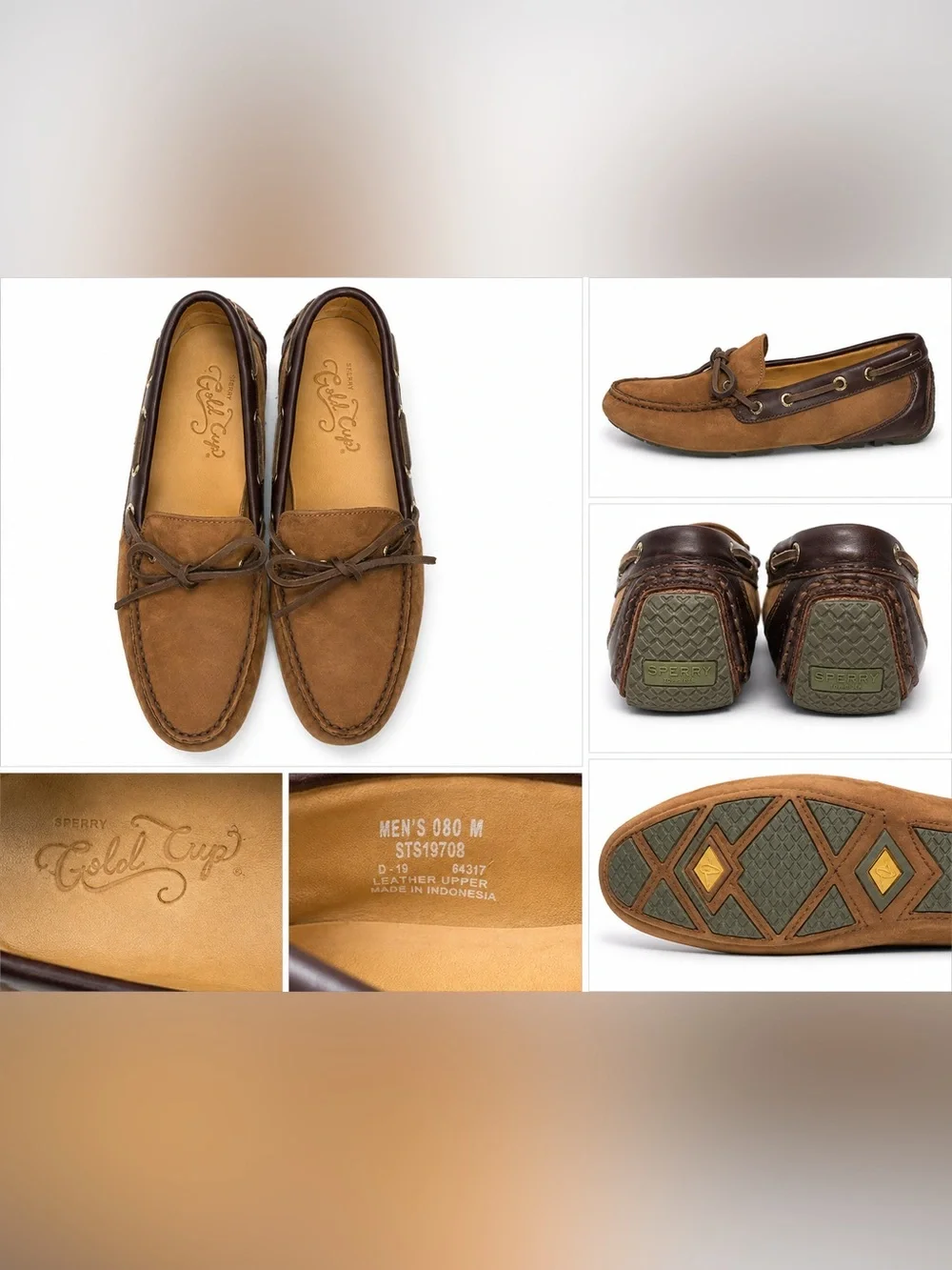 Sperry Men's Tan and Dark Brown Leather Gold Cup